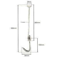 Heavy Duty Sliding Channel Single Sided 500mm Hook