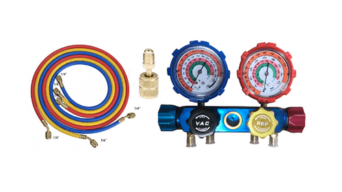 Manifold Gauge 4 Way Tool Set Refrigeration R-404A/410A