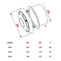 Plastic Air Vent Ceiling Diffuser with Integrated Air Flow Control Disc (AN)
