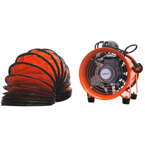 Portable Industrial Ventilator Axial Blower Workshop Extractor Fan 8" + 10M Duct