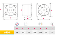 Silent Bathroom Extractor Fan White Glass Front Panel 100mm / 4