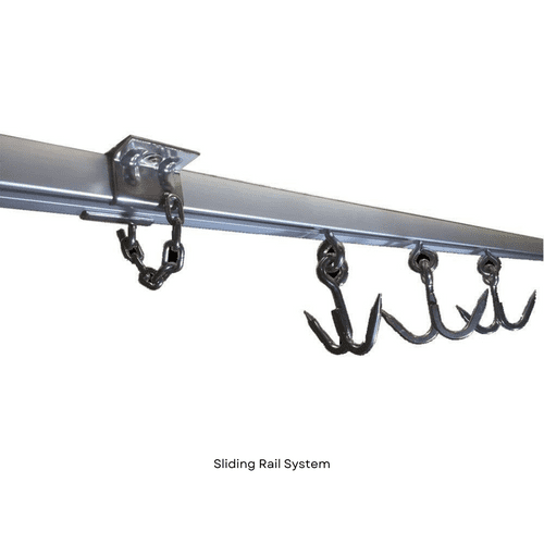 Sliding Meat Rail Hanging System- 3M, Double Hooks