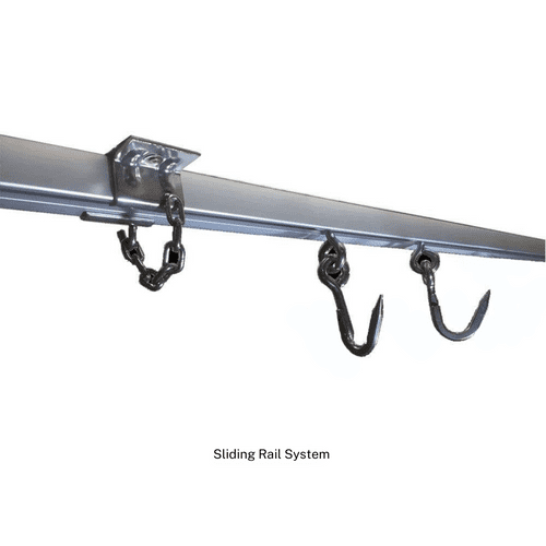 Sliding Meat Rail Hanging System- 3M, Single Hooks