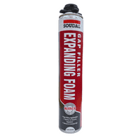 Soudal Gun Grade Expanding Foam 750ml X 3 with Everbuild P45 Metal Applicator Gun