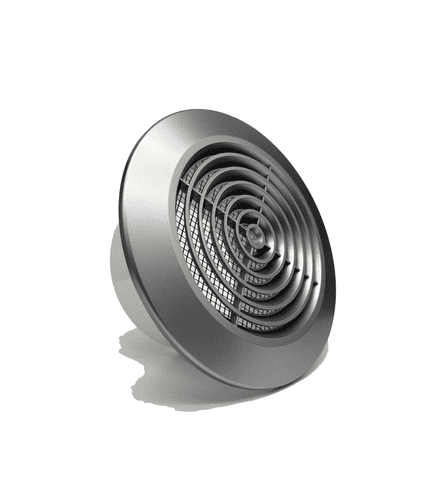 Ventilation Grille Round Satin Silver 4" 100mm Duct Extractor fan Bathroom