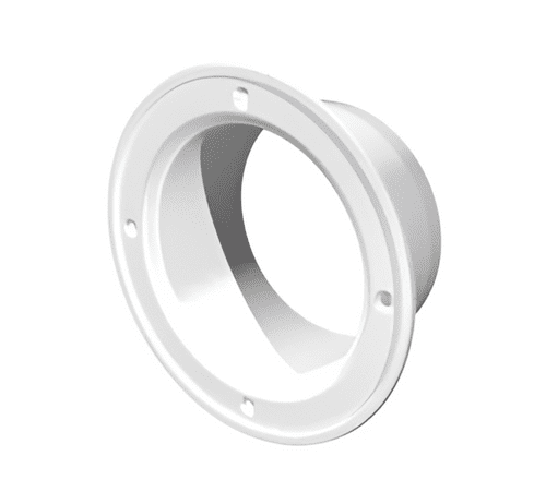 White Plastic Flange 4"/100mm - Versatile Wall or Ceiling Mounted Flange for HVAC Systems
